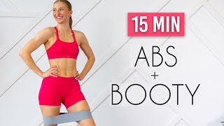 2 in 1 ABS amp BOOTY At Home Workout booty band no repeats [upl. by Yrahk]