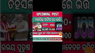 Odisha Tahasil Office Coordinator Recruitment 2024 Apply Online 700 Post  Salary 35000 Per Month [upl. by Humphrey507]