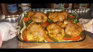 صينية الدجاج بالبطاطس في الفرن🍗🍗😋Cuisses de poulet avec pomme de terre au four [upl. by Jelks]