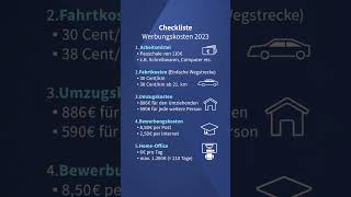 Werbungskosten 2023 Checkliste [upl. by Fuchs]