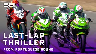 Epic WorldSSP300 final lap showdown with huge title race twists 🔀  2024 PortugueseWorldSBK 🇵🇹 [upl. by Nylyoj407]