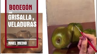 Cómo pintar un 🍏 BODEGÓN 🍏 al óleo con GRISALLA y VELADURAS paso a paso [upl. by Meerek]