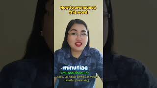 How to pronounce minutiae pronunciation reading vocabulary education [upl. by Amory224]