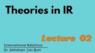 Theories in International Relations Lecture 02 [upl. by Case661]