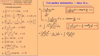 Test  integrarea functiilor elementare integrare prin parti Mateinfo [upl. by Thain]