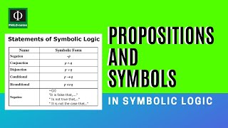 Propositions and Symbols Used in Symbolic Logic [upl. by Nappie]