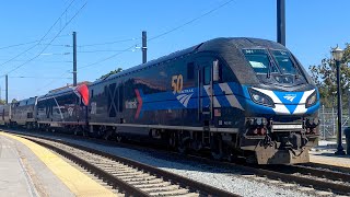 AMTK 301 Day 1 Heritage unit ALC42 leads Amtrak 11 out of San Jose [upl. by Navis]