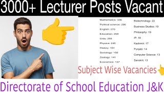 10 2 Lecture Posts Subject WiseCheck Now2024directorateofschooleducation [upl. by Ricard]