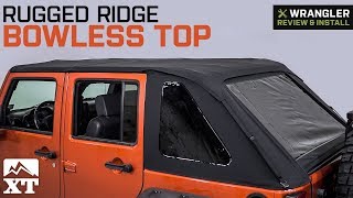 Jeep Wrangler Rugged Ridge Bowless Top  Black Diamond 20072018 JK 4 Door Review amp Install [upl. by Essirehc]