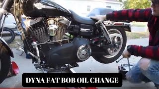 Harley Dyna Fat Bob Oil Change [upl. by Ahsiki65]