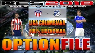 OPTION FILE PES 2018 LIGA AGUILA 100 Licenciada [upl. by Pansir370]