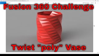 Fusion 360 Challenge  Twisted faceted octagon vase [upl. by Albin]