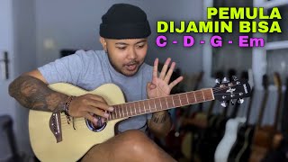 LAGU SUPER GAMPANG UNTUK PEMULA GITAR CUMA 4 CHORD DARI AWAL SAMPE AKHIR [upl. by Bijan419]