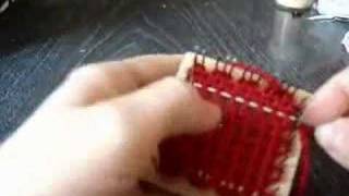 Weaving on a 2 inch hand loom [upl. by Atilrahc176]