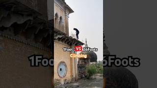 1Foot Vs 26Foots😨 CLIMBING parkour flip challenge enge [upl. by Halla]