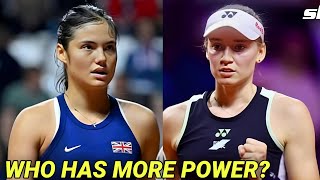 Elena Rybakina vs Emma Raducanu Power Comparison  Who Hits Harder [upl. by Ephraim]