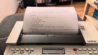 Printing a document stored in memory on the Brother EP44 typewriter [upl. by Lotsirb]