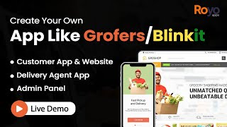 Build Your Own App Like Grofers  Blinkit Clone  ReadyMade Grocery App  Grofers Clone  Live Demo [upl. by Oek]