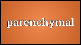 Parenchymal Meaning [upl. by Llekim]