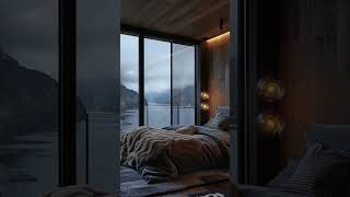 Stunning Fiord view form Cozy Bedroom with Rain Sounds for Sleep amp Relaxation [upl. by Kasper]