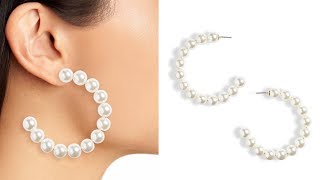 5 Easy DIY Pearl Hoop Earrings [upl. by Rech262]