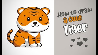 Cute tiger vector drawing [upl. by Mian]