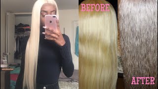 HOW TO GET PLATINUM ICEY HAIR  Using T18 Wella Toner [upl. by Nauwaj]