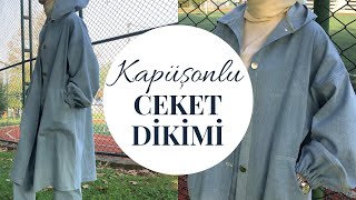 ÇOK KOLAY KAPÜŞONLU KOT CEKET DİKİMİ  KALIPSIZ  DIY [upl. by Selrahcnhoj]