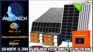 Describing ECOWORTHY 4680Watt 187KWH 48V Off Grid Solar System Complete Kit Pro for Home Amazon [upl. by Aer]