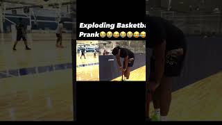 Exploding basketball prank funny basketball explosion viral lol [upl. by Essirahs]