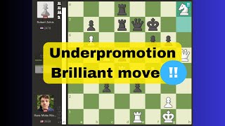 Underpromotion Brilliant move  GM Nieman vs GM Zelcic  Tournament of Peace 2023  Round 05 [upl. by Beane]