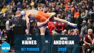 Levi Haines vs Bryce Andonian  157 lb Quarterfinal  2023 NCAA Wrestling Championships [upl. by Rebna]