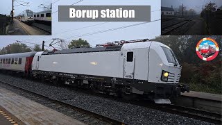 Borup station  Siemens Vectron i hvid og andre togklip [upl. by Goodill]