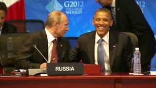 Putin and Obama share a laugh at G20 2012 [upl. by Mellins664]