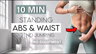 10 MIN STANDING ABS amp WAIST  10 Min Workout  No Repeat  Katja Believe [upl. by Martelle152]