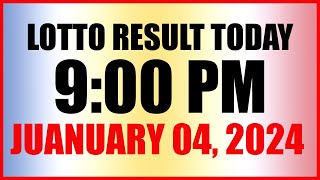 Lotto Result Today 9pm Draw January 4 2024 Swertres Ez2 Pcso [upl. by Alysoun]