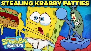 Planktons Top 20 Attempts to Steal the Krabby Patty 🍔  SpongeBob [upl. by Htiekal]