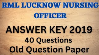 RML Lucknow Staff Nurse Previous Year Question Papers  Old Question Papers rmlstaffnurse [upl. by Annael]