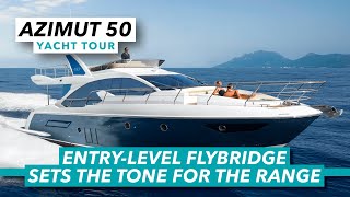 Azimut 50 yacht tour  Entrylevel flybridge sets the tone for the range  Motor Boat amp Yachting [upl. by Akeme869]