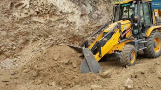 Backhoe LoaderGrading and Leveling Hilly RoadMountain Road Building [upl. by Smiley791]