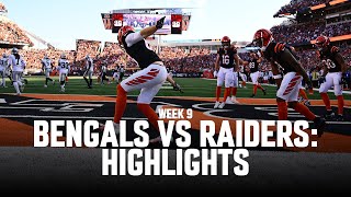 Week 9 Bengals HIGHLIGHTS vs Las Vegas Raiders  CINCINNATI BENGALS [upl. by Nailij38]