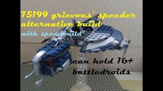 lego star wars 75199 grievous speeder alternative build Droid gunship 4 extra studs needed [upl. by Beaner]