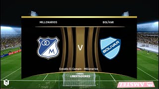 Millonarios vs Bolivar ● Copa Libertadores 2024 ● Gameplay Pes 2021 [upl. by Gemoets314]