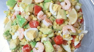 Salade Avocat Crevette  Shrimp Avocado Salad [upl. by Yatnuahs139]