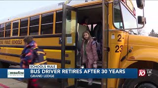 Schools Rule Grand Ledge bus driver retires after 30 years [upl. by Evvy]