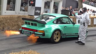 Streetlegal Porsche 930 TAG Turbo with Formula 1 Engine 15L V6 Turbo Sounds amp Flames [upl. by Erda]