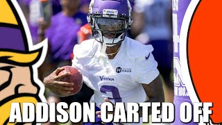 Now Jordan Addison Carted Off at VikingsBrowns Joint Practice UPDATE Hes Fine [upl. by Borchert]