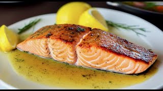 Perfect Pan Seared Salmon WithLemon Butter Sauce In 10 Minutes Easy Salmon Recipe [upl. by Ylrehc]