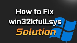 Fix win32kfullsys Blue Screen Error in Windows 111087 2024 Tutorial [upl. by Euqininod]