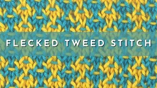 How to Knit the Flecked Tweed Stitch  Mosaic Colorwork Knitting Pattern  English Style [upl. by Rahmann513]